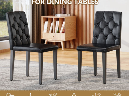 Dining Chairs With Ergonomic Buckle Backrest For Family Dining Rooms