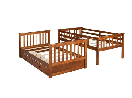 Bunk Bed With Ladders And 2 Storage Drawers