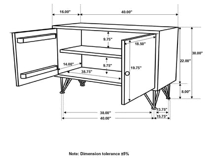 Komomo - 1 Adjustable Shelf Accent Cabinet - Gray