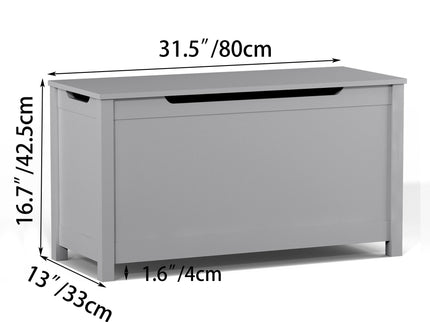 Toy Box Storage With Safety Hinged Lid