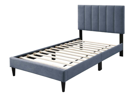Bed With Channel Tufted Adjustable Headboard
