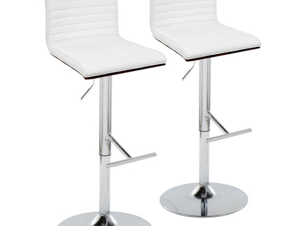 Mason - Contemporary Adjustable Barstool & Swivel With Straight T Footrest (Set of 2)