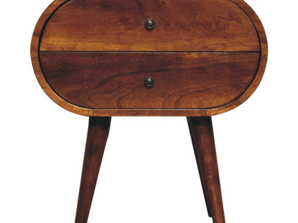 Large Chestnut Circular Bedside