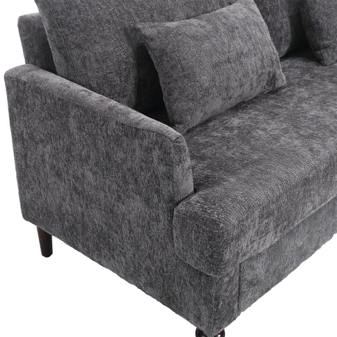 Mid Century Modern Fabric Loveseat Sofa, 2 Seat Upholstered Couch