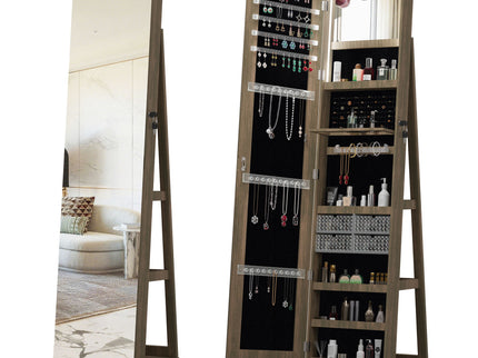 Swivel Jewelry Cabinet With Full Length Mirror