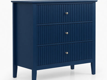 Fluted 3 Drawer Nightstand With Soft Close Slides