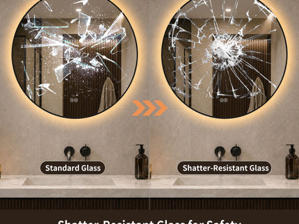 Round Framed Dimmable ED Bathroom Mirror With Anti Fog