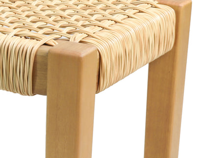 Angie - Bench Outdoor Seating Acacia Wood Faux Rattan - Teak