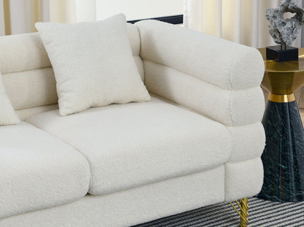 Oversized 2 Seater Sectional Sofa With Deep Seating And 2 Pillows