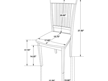 Stan - 5 Piece Dining Set With Rectangular Table And Slat Back Chairs - Cappuccino