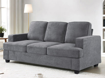 Modern Sofa, Comfortable 3 Seater Couch With Deep Seating, Loose Back Cushions, Wide Arms