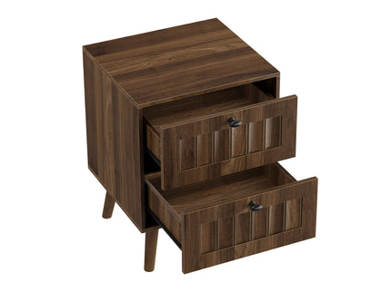 Double Drawer Bedside Table (Set of 2) - Walnut