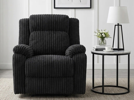 Motion Recliner Chair With Plush Armrests For Living Room, Soft Seat - Black