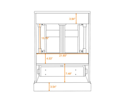 Bathroom Vanity With Sink, 1 Divided Drawer And 2 Soft Close Doors With Double Shelf