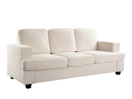 Modern Sofa, Comfortable 3 Seater Couch With Deep Seating, Loose Back Cushions, Wide Arms