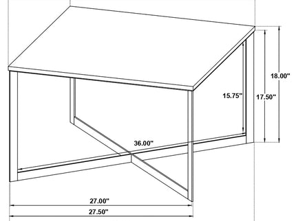 Volz - Square Coffee Table With Crisscross Base - White Marble