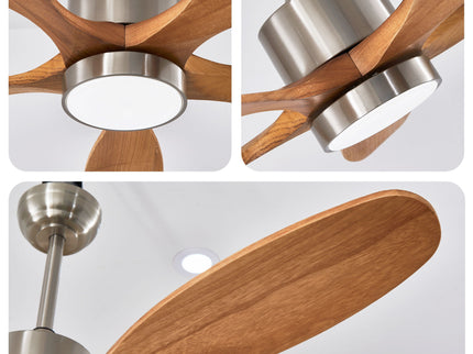 Ceiling Fan With Lights Quiet DC Motor Ceiling Fans 6 Speed Levels - Nickel