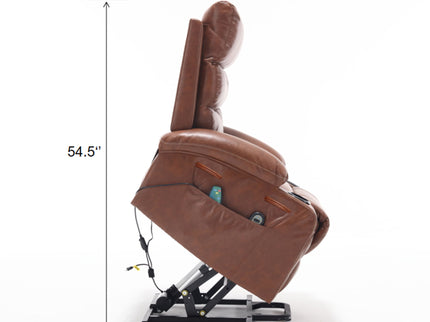 Large Size Electric Power Lift Recliner Chair Sofa With 8 Point Vibration Massage And Lumbar Heat