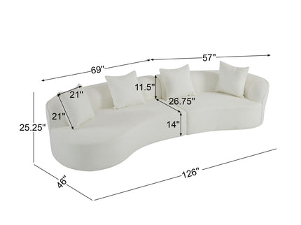 Elegant Curved Sectional Sofa With Full Foam Comfort