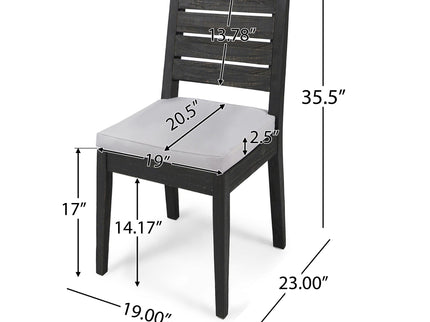Outdoor 6 Seater Dining Set With Bench - Dark Gray / Light Gray