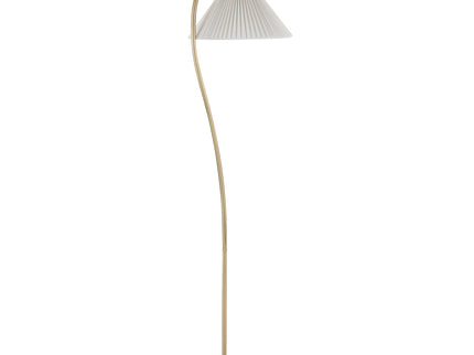 Cassis - Glam / Art Deco Floor Lamp Pleated - Gold / White