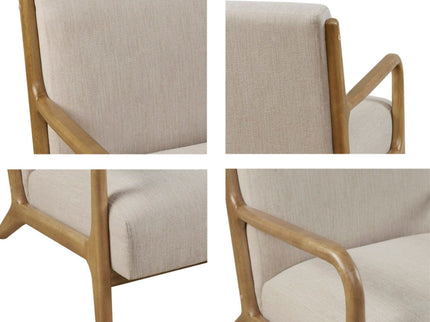 Mid-Century Style Lounge Chair With Upholstered Seat