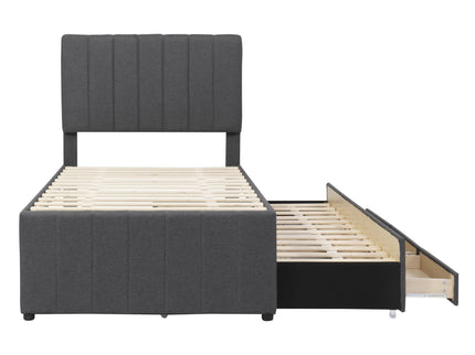 Upholstered Design Platform Bed With Trundle