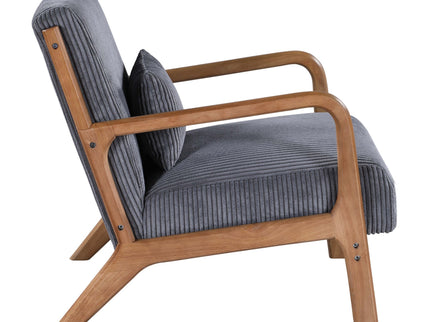 Upholstered Armchair With Back Support Pillow