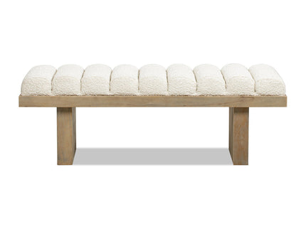 Bella - Upholstered Modern Accent Bench - Ivory White