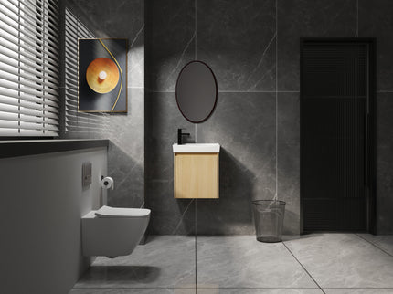 Modern Bathroom Vanity With Ceramic Basin, Wall Mounted Floating Sink Combo, Storage Cabinet