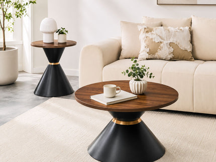2 Piece Round Coffee Table Set For Living Room