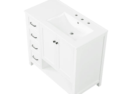 Modern Bathroom Vanity With Sink Top, 2 Doors And 2 Drawers