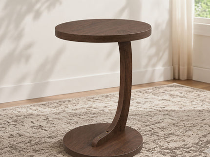 C - Shaped End Table With Sturdy Base