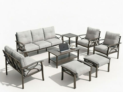 Patio Furniture Set With Coffee Table And Cushions For Backyard