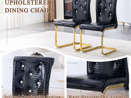 Elegant Design Alligator Skin Upholstered Dining Chairs