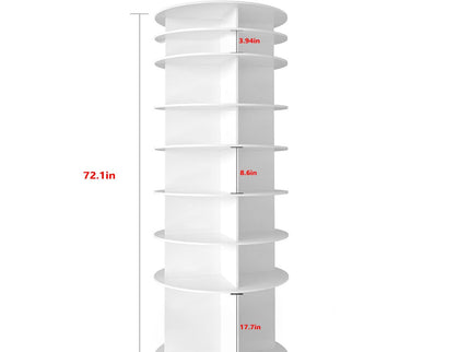 8 Tier Rotating Shoe Rack Tower, 360 Degree Spinning Shoe Organizer And Storage Carousel For Closet Or Entryway - White