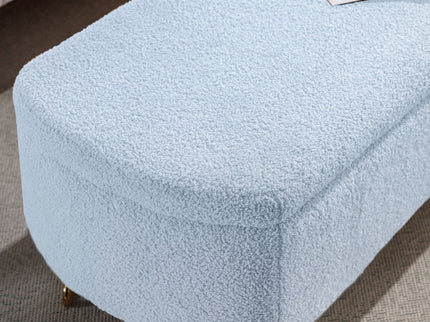 Storage Ottoman Bench For End Of Bed Legs, Modern Camel Faux Fur Entryway Bench Upholstered Padded With Storage For Living Room Bedroom