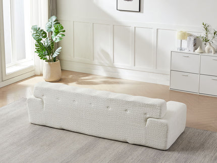 Cloud Series Minimalist Button Tufted Square Arm 3 Seater Sofa