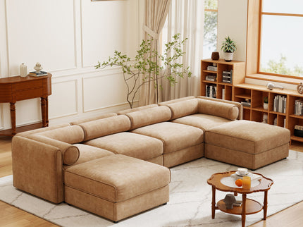 Contemporary Elegant Sofa With Storage And Ottoman