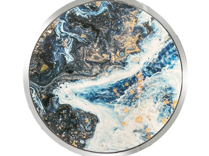 Lyda - Marble Print End Table - Blue