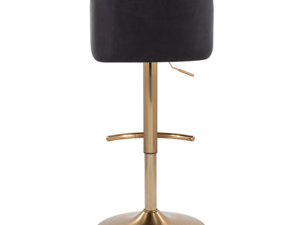 Toriano - Contemporary Adjustable Barstool With Swivel With Rounded T Footrest (Set of 2)