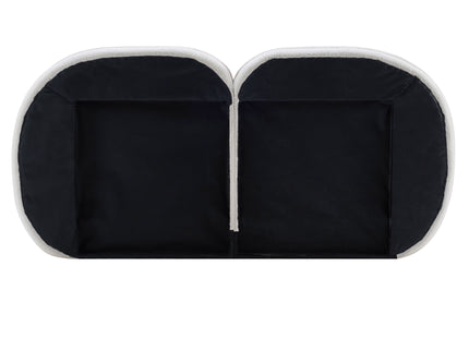 Queen Size Upholstered Platform Bed Frame With Split Headboard - White