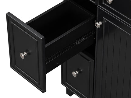 Transitional Style Bathroom Vanity Cabinet With Ceramic Sink