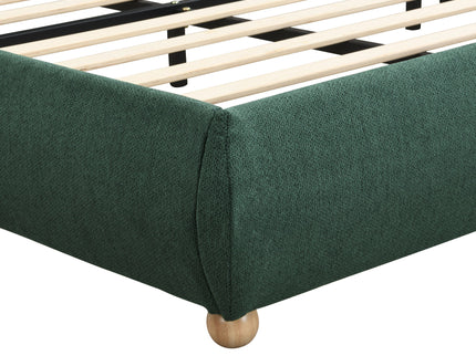 Upholstered Platform Bed Frame With Curved Headboard