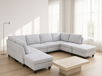 8 Piece Modular U - Shape Sectional Sofa