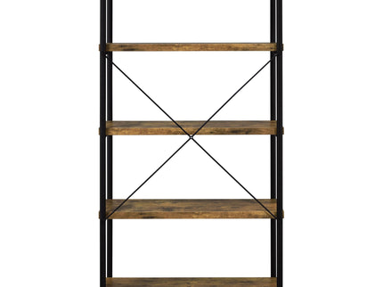 Avon - 2 Piece Computer Desk And Bookcase With 3 Drawers - Rustic Brown
