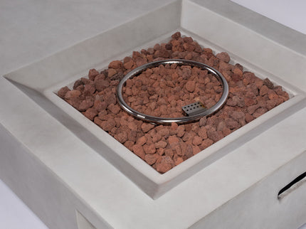 Propane Gas Fire Pit Table, 50000 Btu, Rectangular For Outside - Light Gray