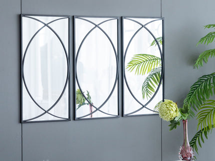Rectangular Wall Mirrors With Frame, Home Decor For Living Room Bedroom Entryway - Black