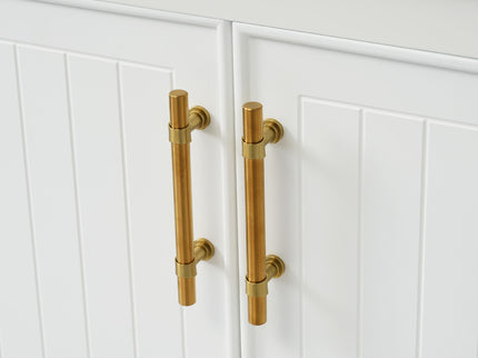 Elegant Bathroom Vanity With Ceramic Sink And Versatile Storage