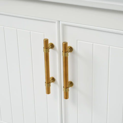 Elegant Bathroom Vanity With Ceramic Sink And Versatile Storage